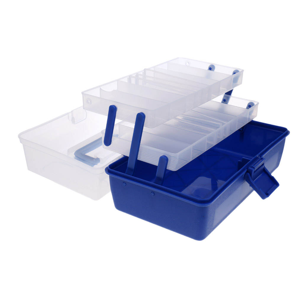 3/4 layers Waterproof Fishing Tackle Box Tray Fishing Hooks Lures Baits Storage Case Ladder Shaped Container