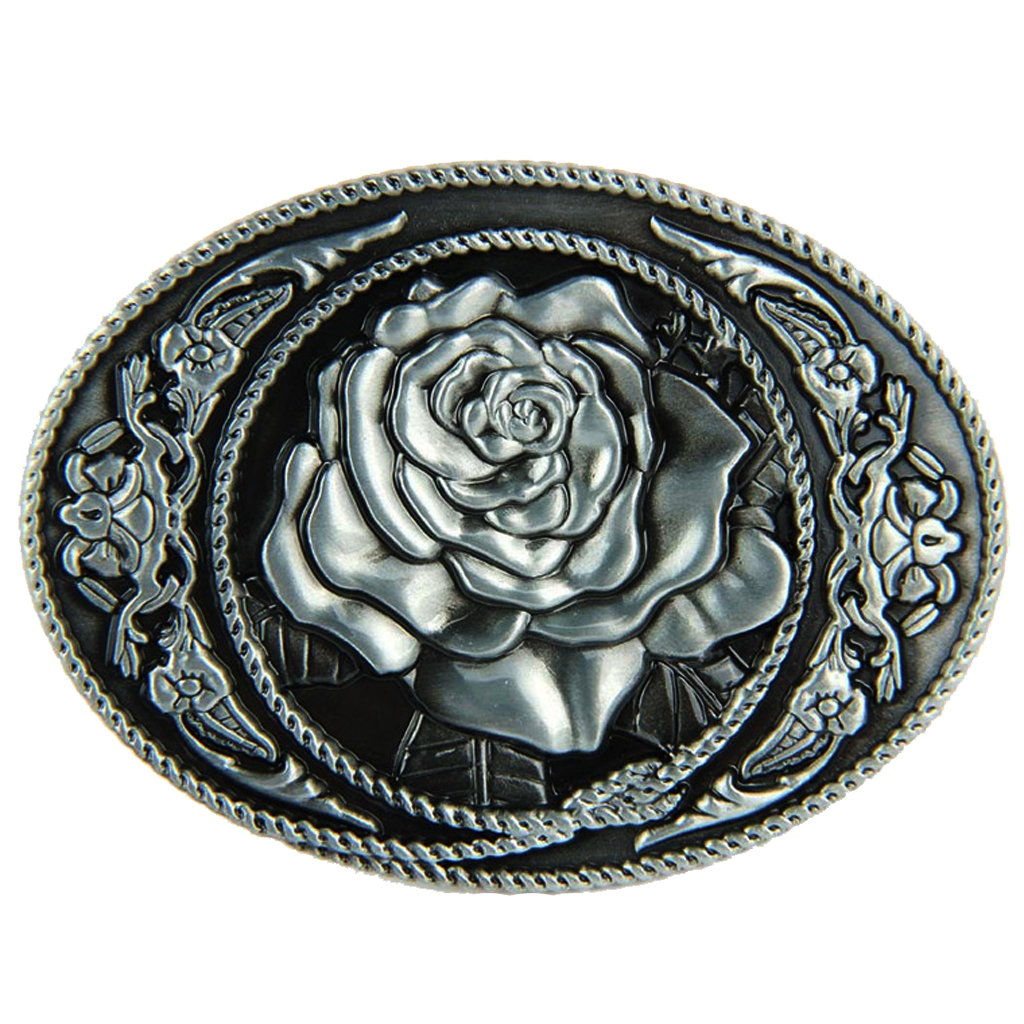 Vintage Rose Flower Pattern Hippie Western Cowboy Belt Buckle for Mens Gifts