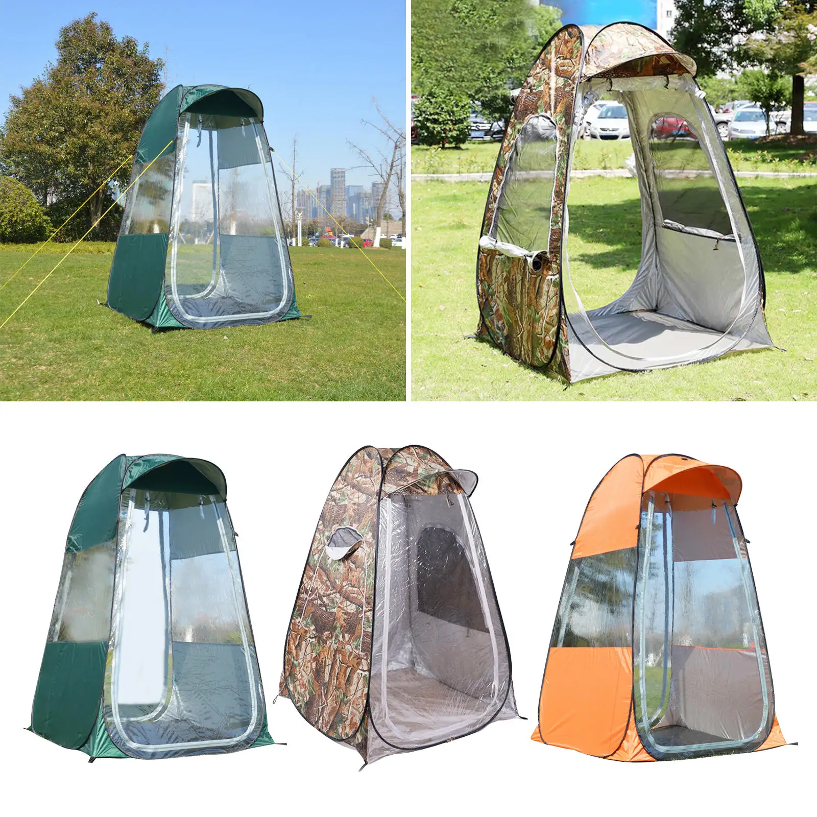 Single Instant Set-Up Tent Single Double Doors Portable Lightweight Sports Privacy Tent