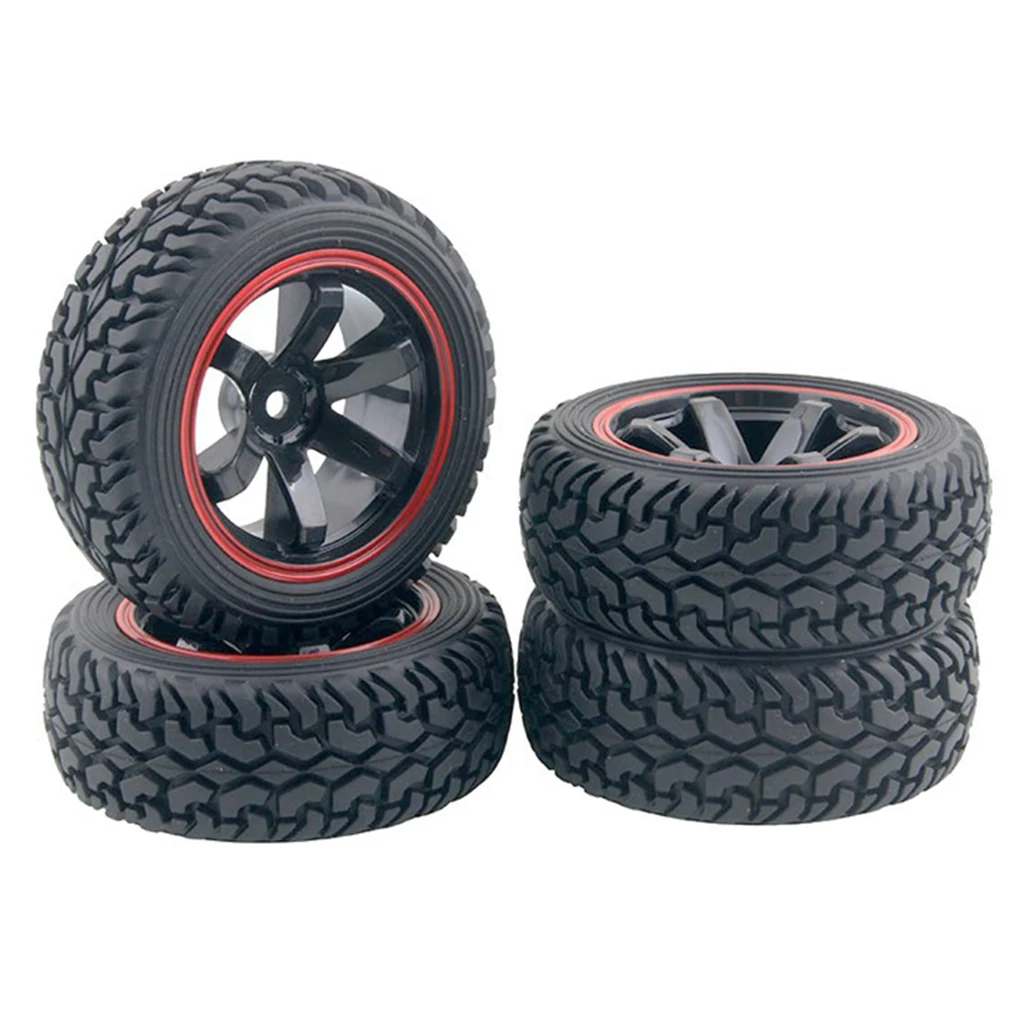 4x 75mm RC Wheel Tires 12mm Hex for WLtoys 144001 124018 124019 1/14 1/18 1/16 on/Off Road Crawler DIY Accessory