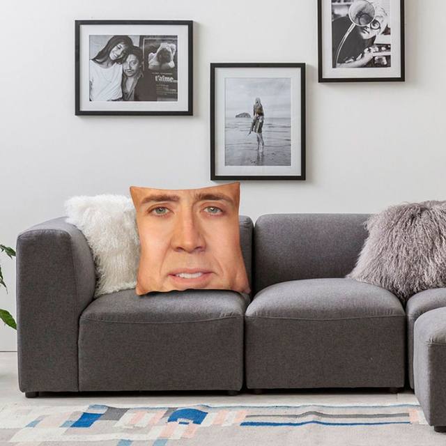 Funny Hilarious Art Nicolas Cage Dwayne Johnson Rock Smiling Face Meme  Humorous Sofa Decoration Pillow Case Linen Cushion Cover - AliExpress