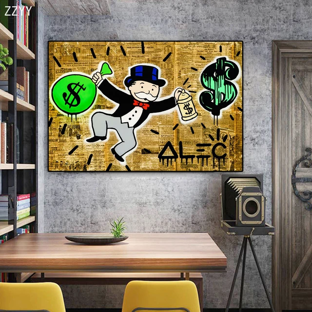 Alec Monopoly Rich Money Man Canvas Painting On The Wall Art Posters And  Prints Graffiti Art Wall Pictures Home Decor Cuadros - Painting &  Calligraphy - AliExpress