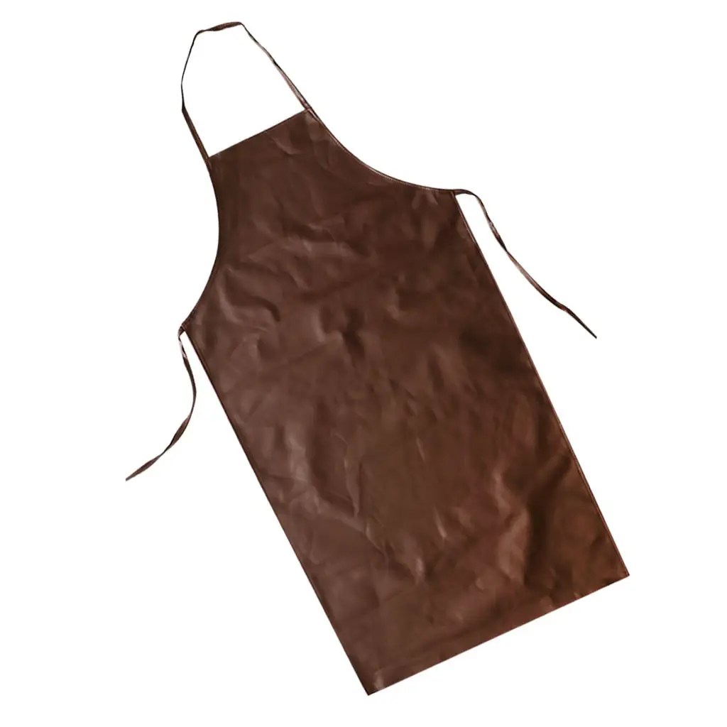 Waterproof Long Kitchen Apron Oilproof Anti Dirt Working Aprons, Made of thickened PU leather fabric, strong and sturdy