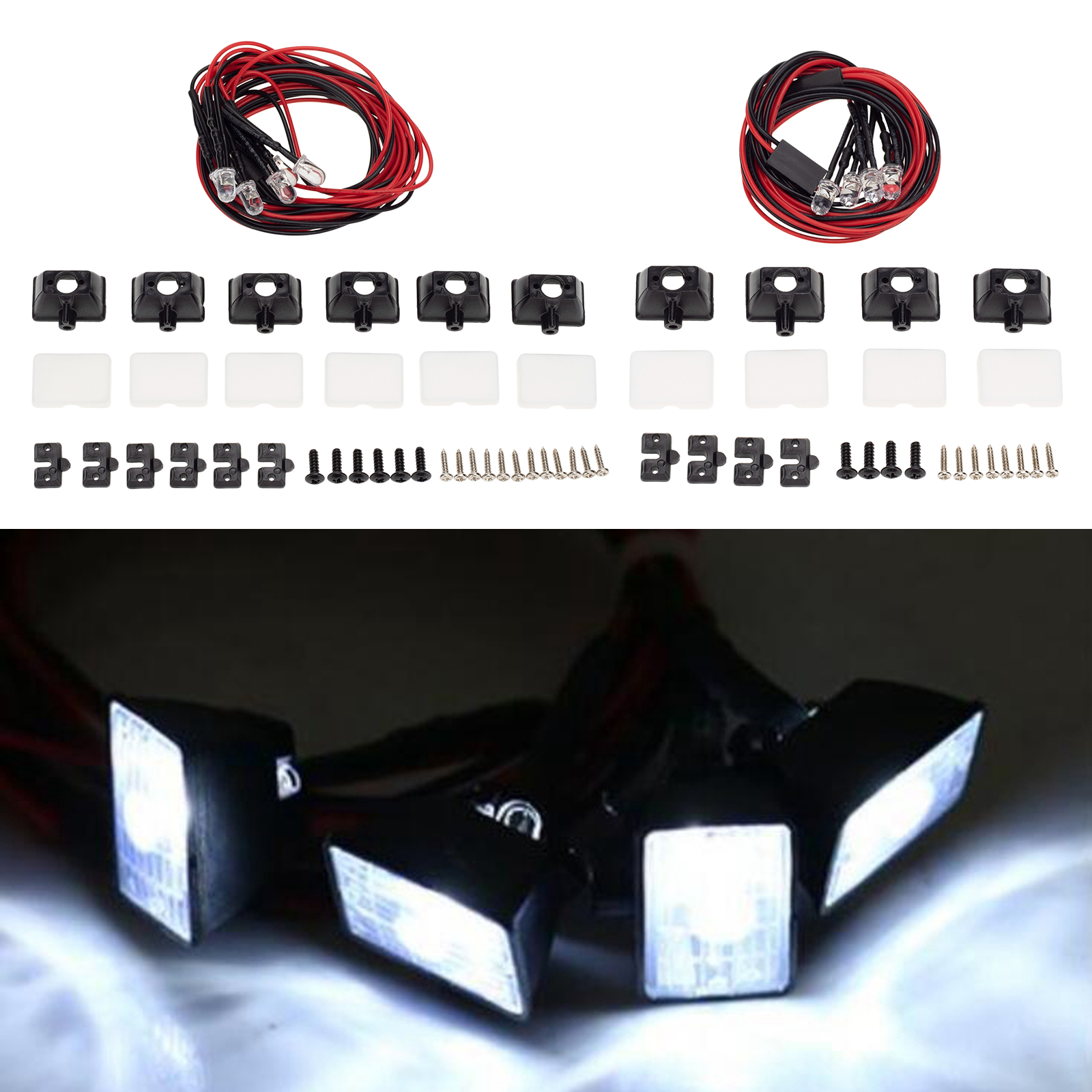Ultra Bright LED Light Bar Roof Lamp for Axial SCX10 90046 110 1:10 RC Rock Car Vehicle DIY Spare Parts