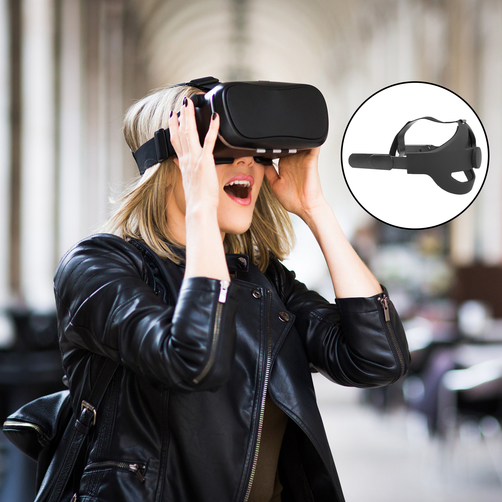 Head Strap for Quest 2 VR Headset Comfort Reduce Pressure Black Accessories