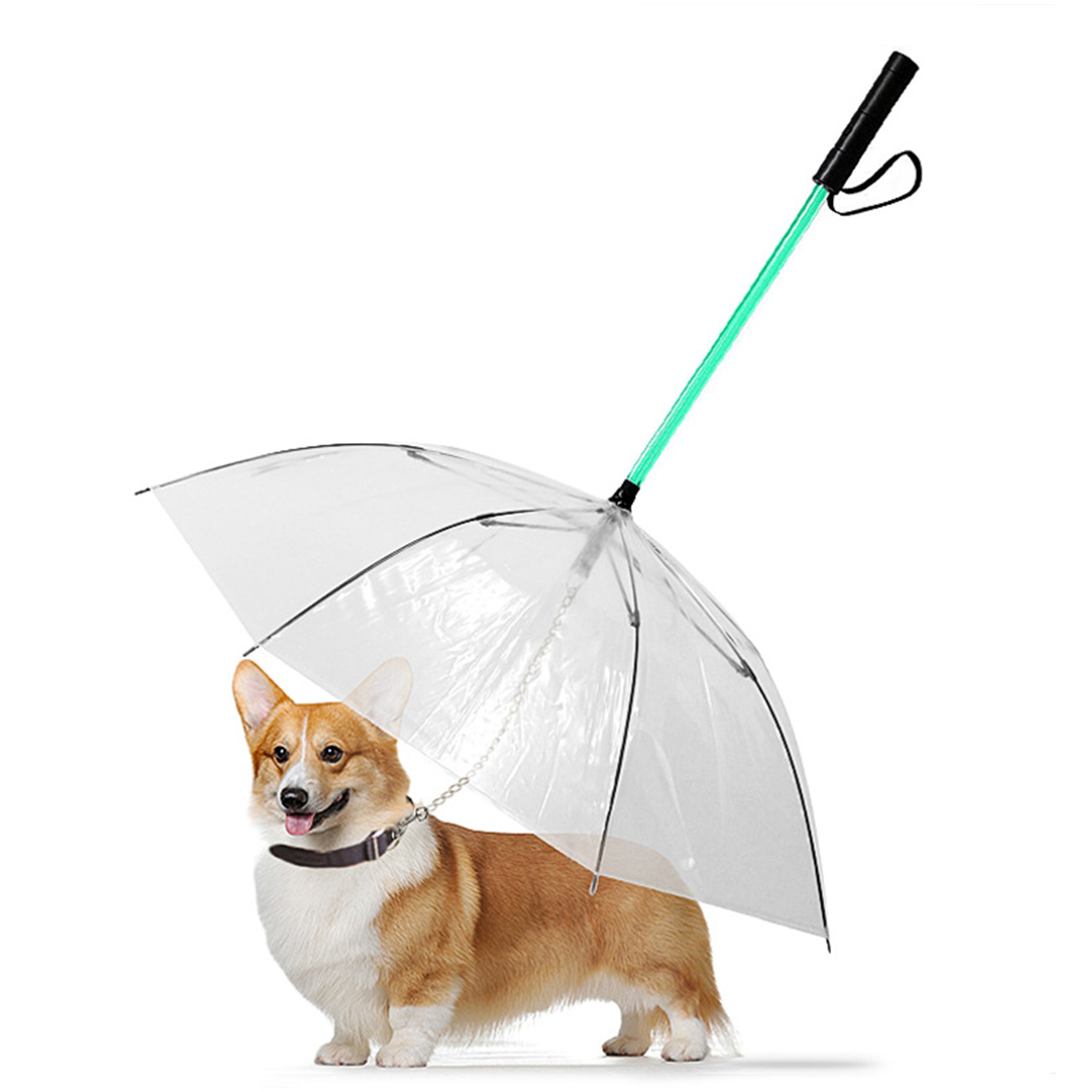 Dog Rain coats Cover Umbrella Walking Waterproof Clear Cover Built-in Leash Rain Sleet Snow Pet Umbrella Raincoats