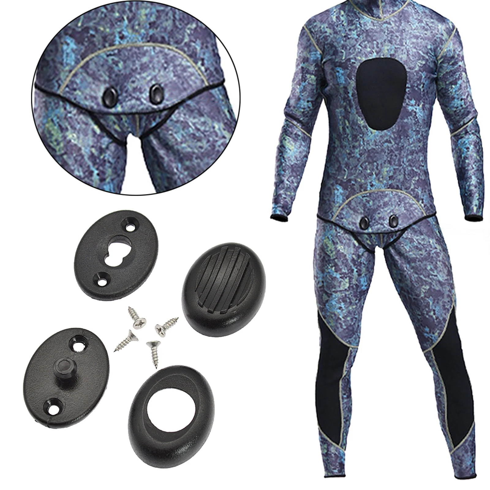 4Pcs/Set Fastener for Diving Suit Swimming Snorkeling Suit Slide Buckle DIY