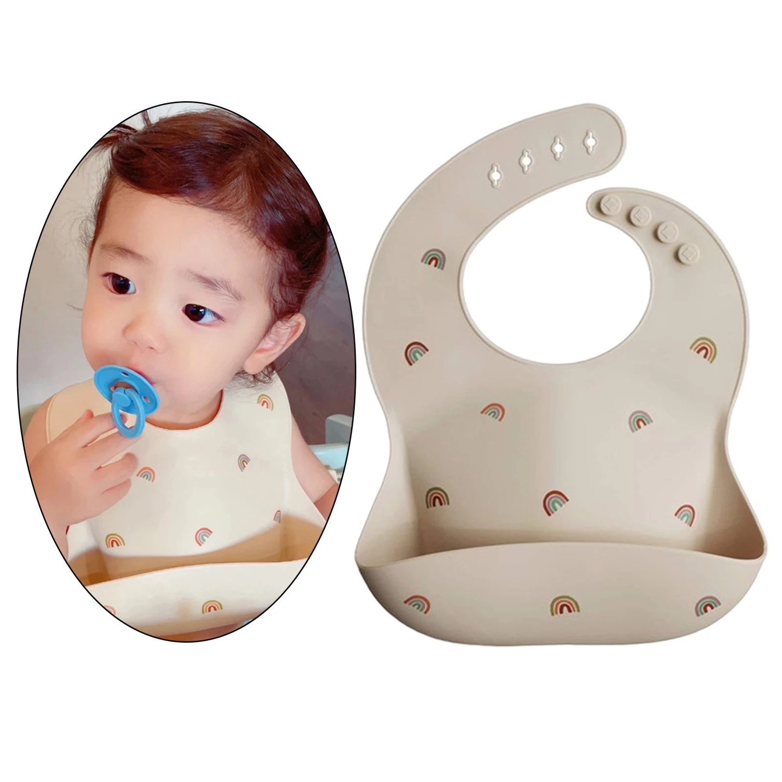 Soft Toddlers Silicone Bib BPA Free Baby Feeding Supplies Easily Wipe Clean