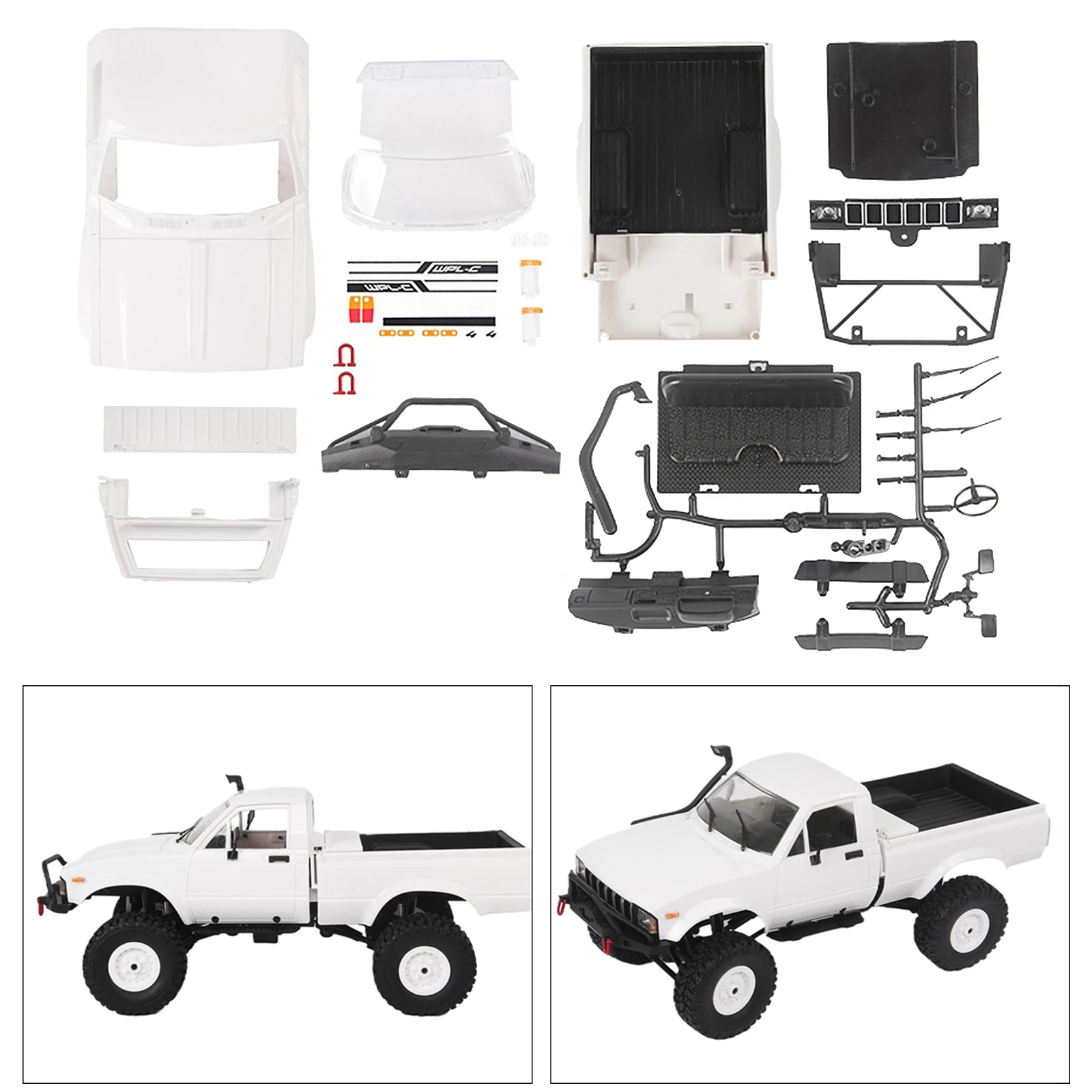 WPL C24 Upgrade C24-1 1:16 RC Car 4WD Radio Control Off-Road Car Shell Kit Rock Crawler Electric Car Parts