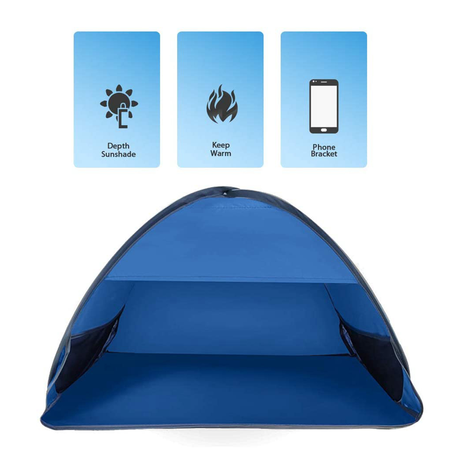 Mini Automatic Shade Tent Lounger Canopy Beach Tents Sun Shelter Anti-UV Pet Tent Outdoor Picnic Beach Camping Fishing Hiking