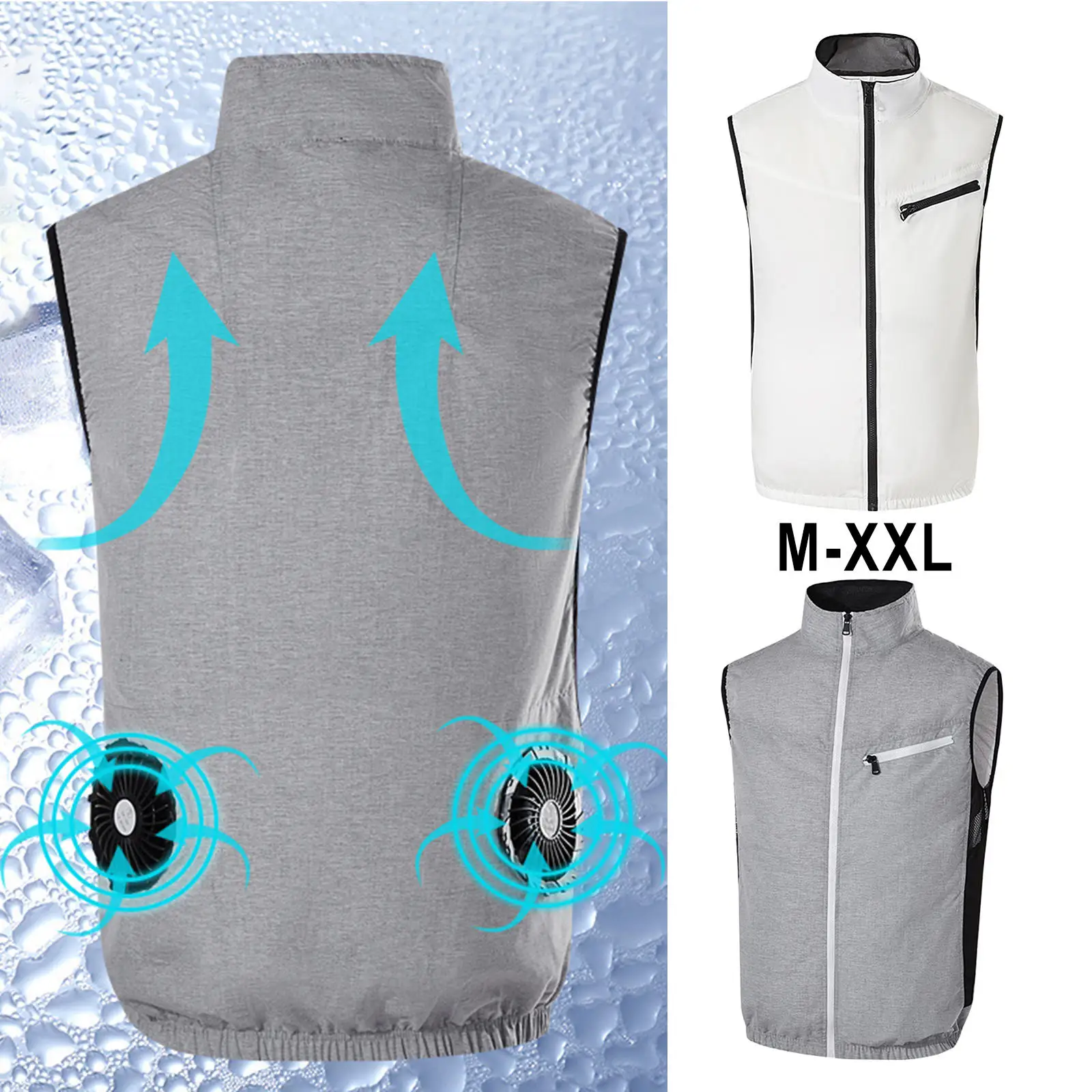 Summer Fan Cooling Vest Men Women Air Conditioning Clothes Cool Coat Outdoor Sun Protection Jacket USB 2 Fan Waistcoat