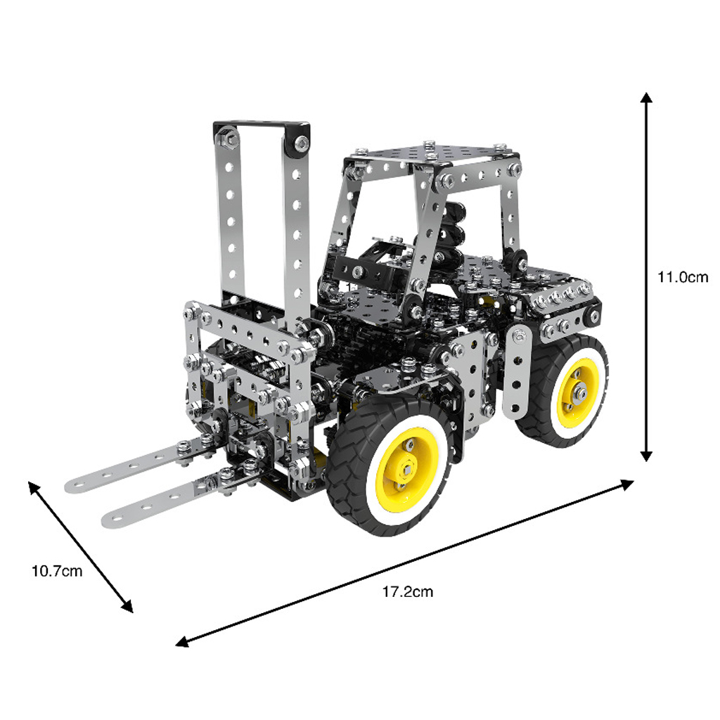 Kids Children Construction Assembled Forklift Model Kit , STEM Learning Building Toy, 589 Pieces with Wrench and Screwdriver