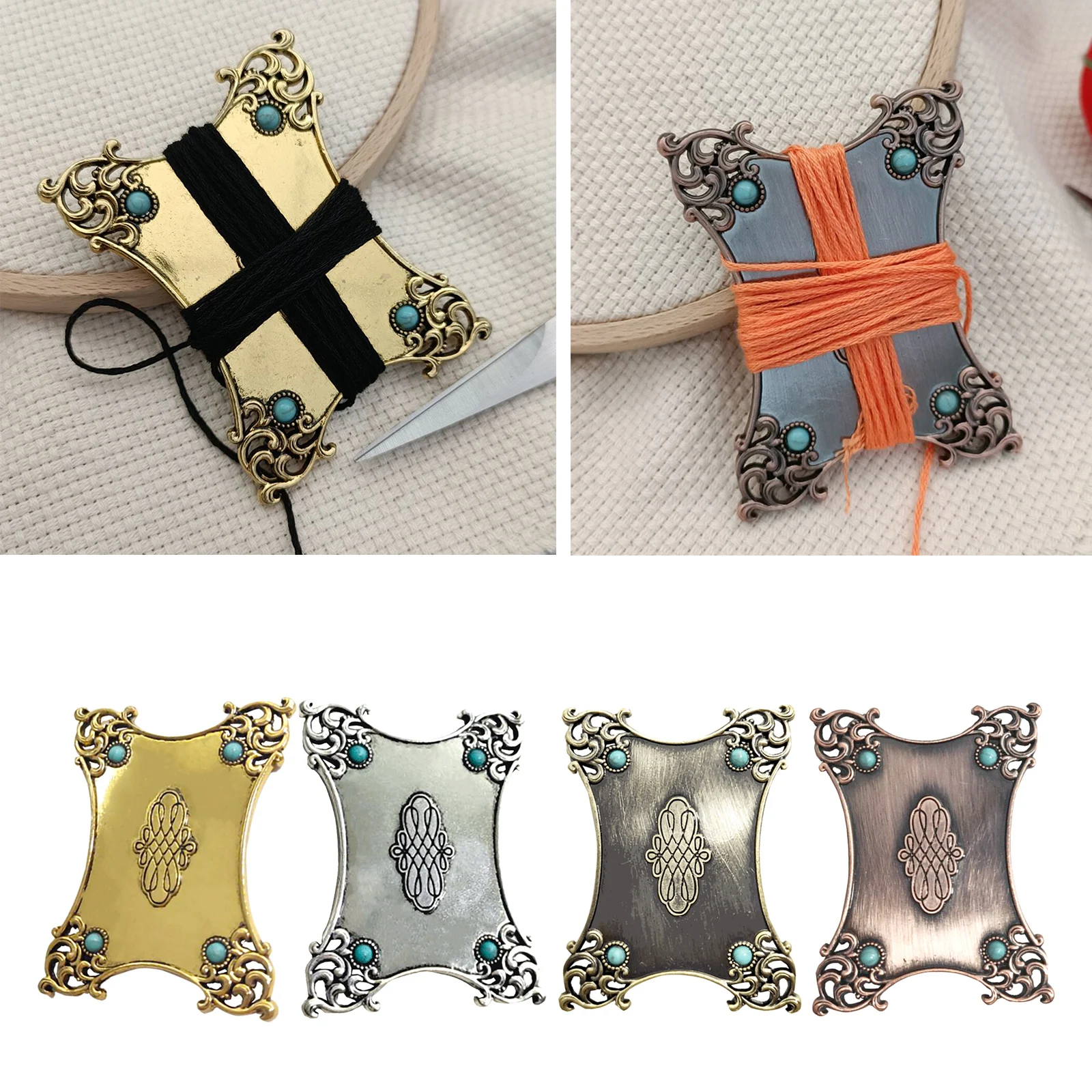 Embroidery Thread Holder Floss Craft Bobbin Cross Stitch Storage Holder Metal Sewing Thread Board Thread Organizer