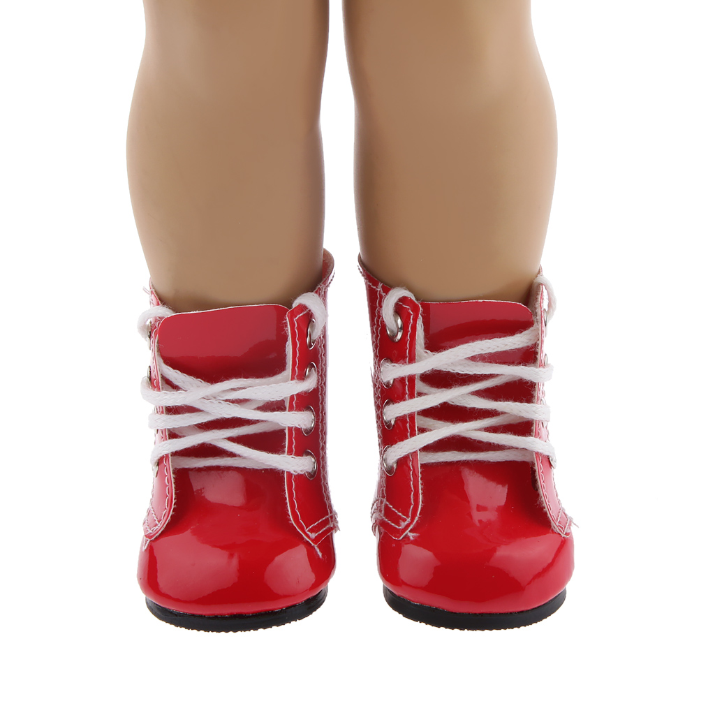 Baby Shoes For 18 inch Doll PU Lace Up  Boots Shoes Journey Dolls ACCS