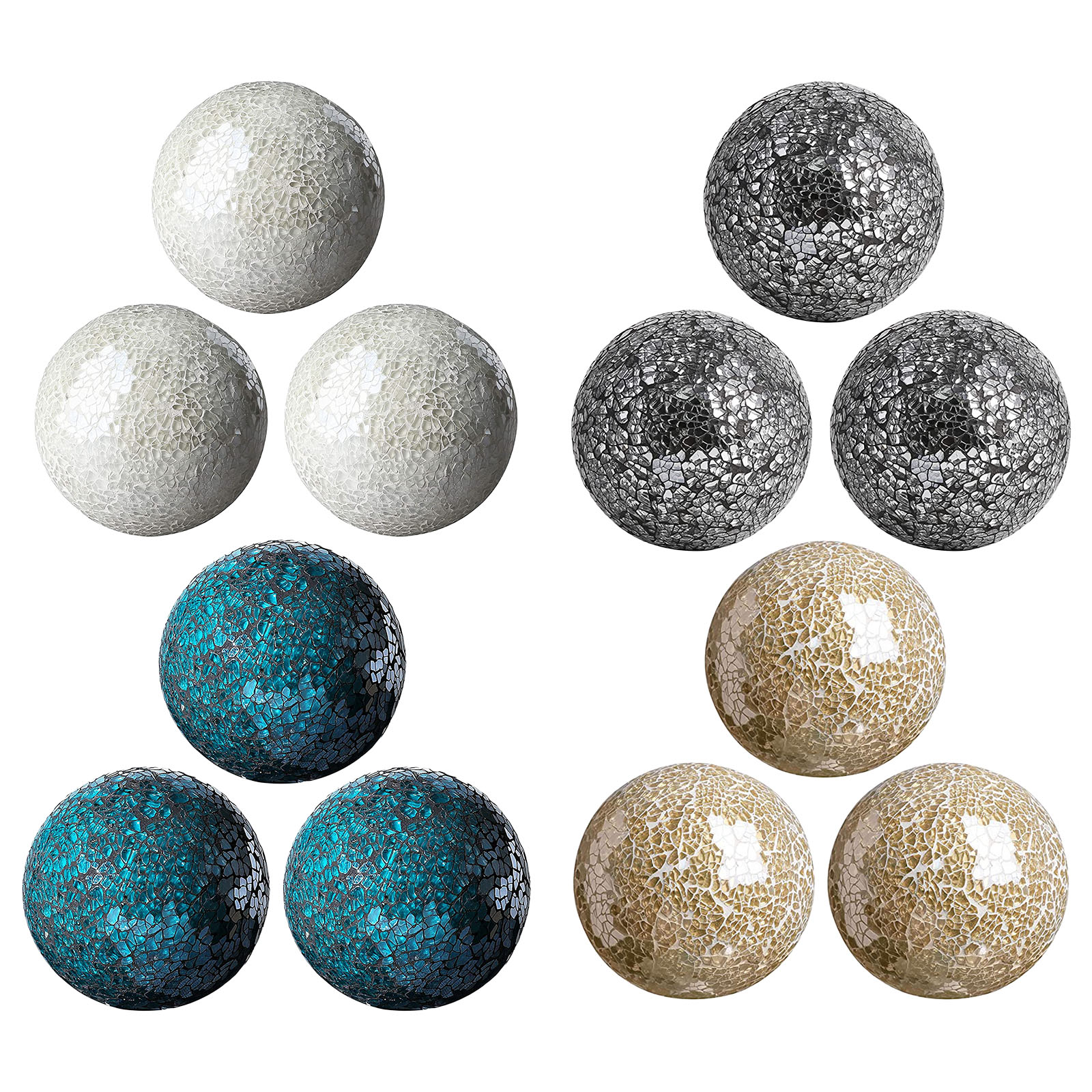 3x Mosaic Sphere Decorative Balls 4