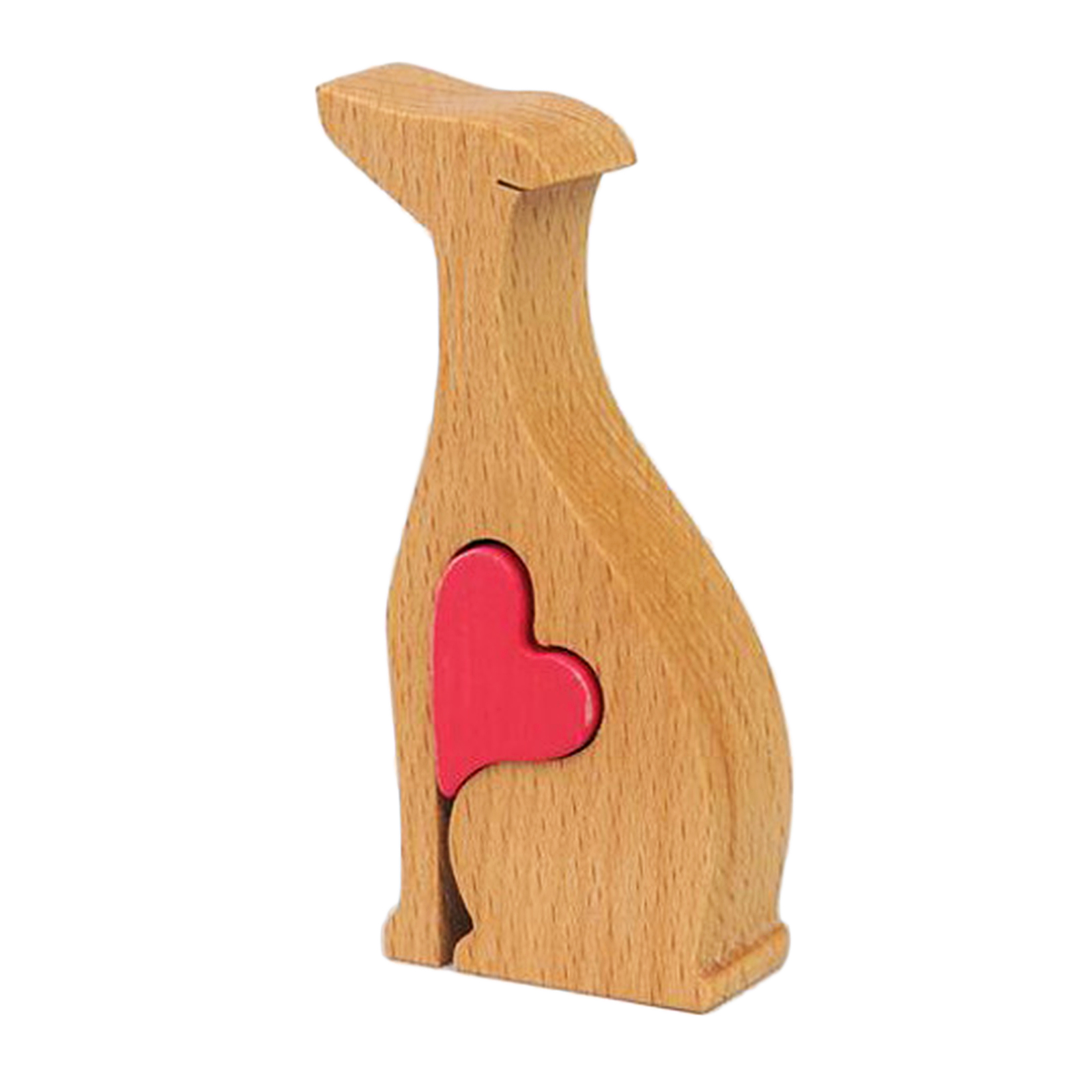 Wooden Dog Ornament Small Decor Statue Sculpture, Lovely Bookshelf Decor Accents, Modern Decorative Figurine