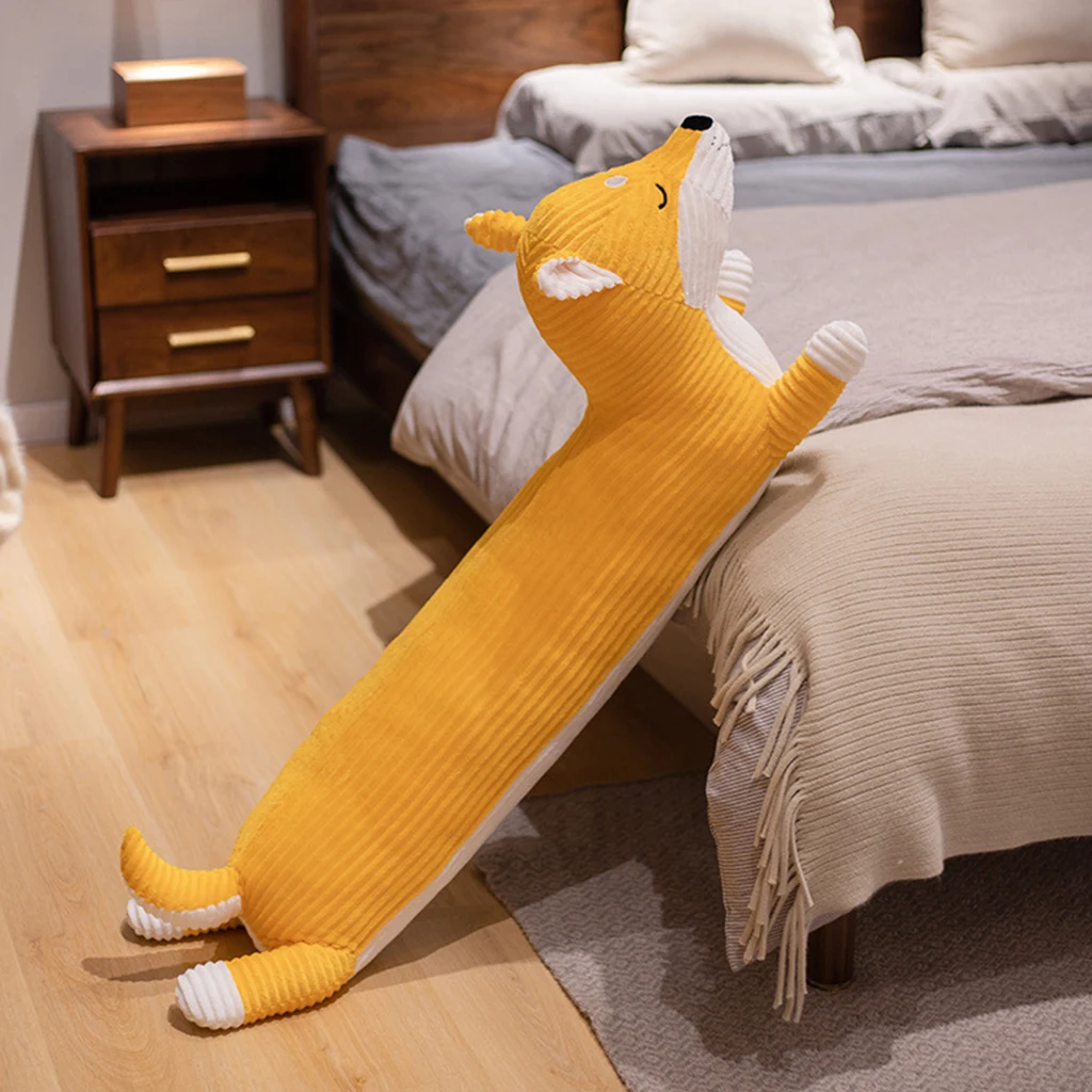 Office 110cm Long Dachshund Plush Toy Soft Stuffed Cartoon Animal Husky / Fox / Shiba Inu Pillow Cushion Gifts