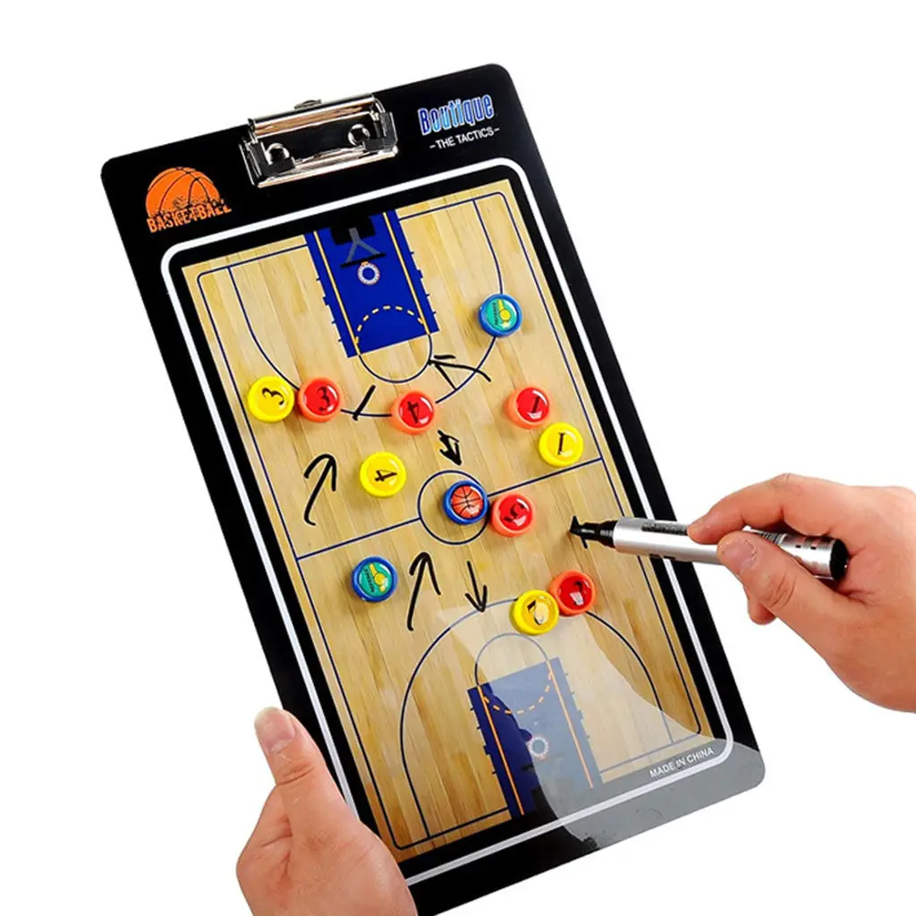 Portable Basketball Coaching Board coaches Tactical Board Foldable Magnetic Tactic Training Clipboard