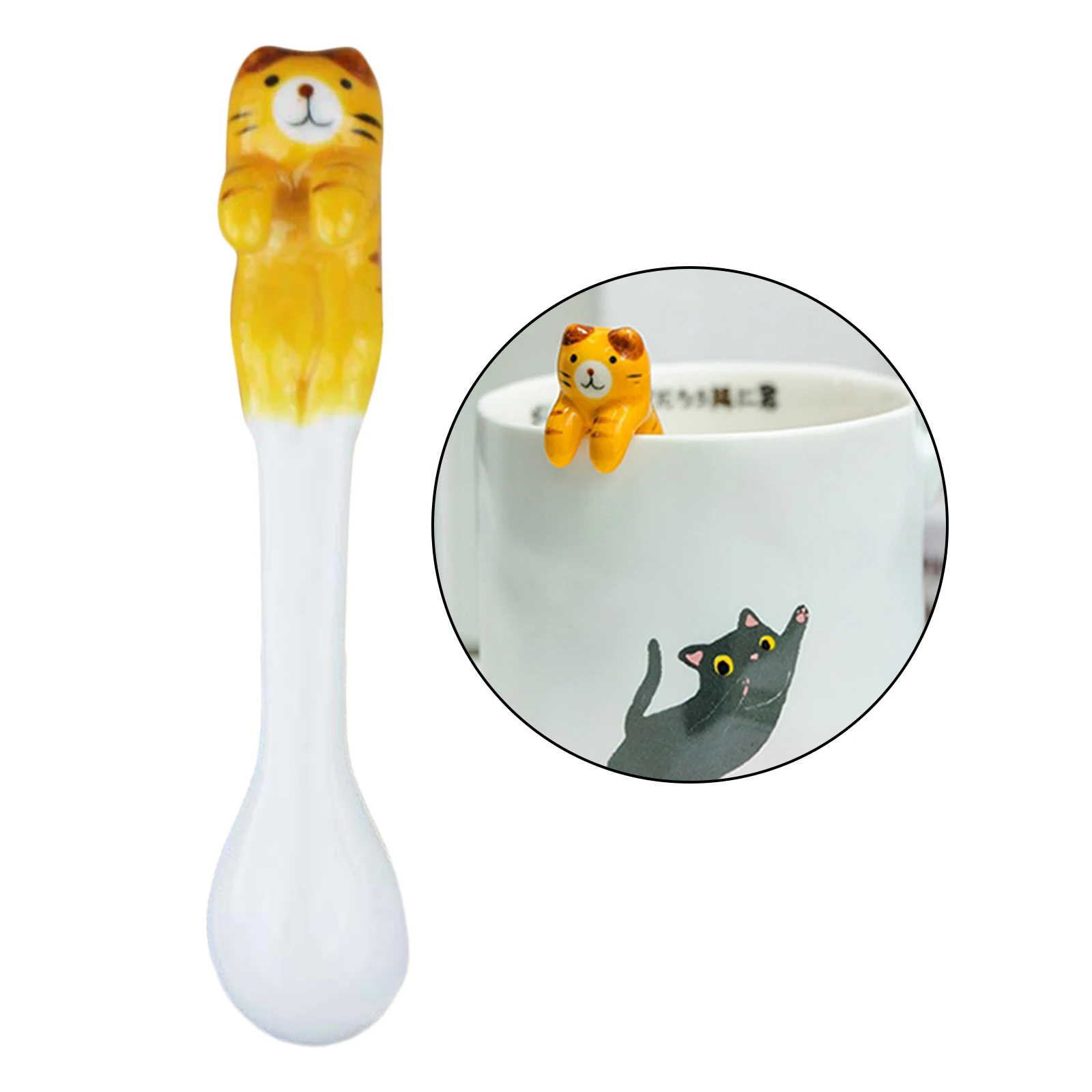 Cute Creative Spoon Cat Design Espresso Spoons Iced Tea Spoon Teaspoons for Dessert Coffee Sugar Cake Ice Cream Home Kitchen