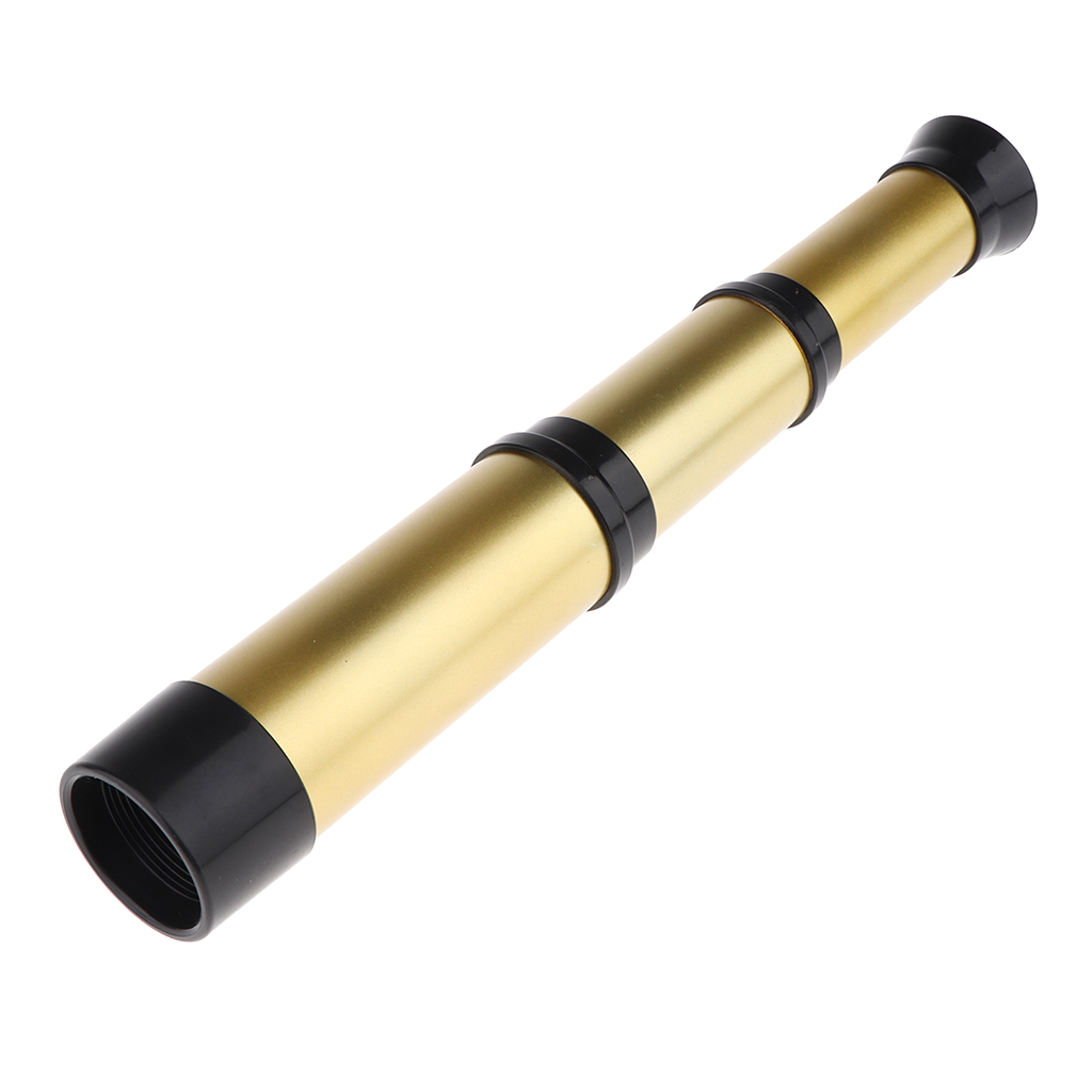Handheld Telescope with Wooden Box - Pirate Navigation - High Power Monocular for Bird Watching Game Travel -Golden