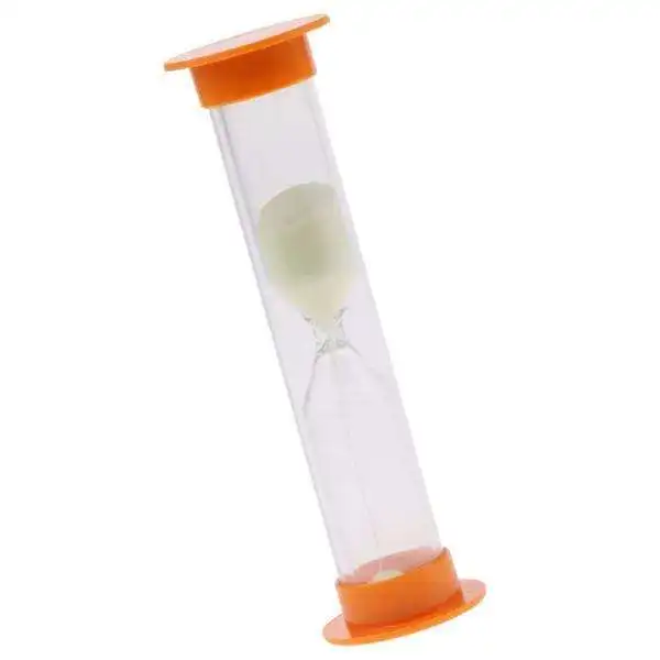 2x1 Minute Plastic Sand Timer with Orange Frame Party Props Glow in The Dark