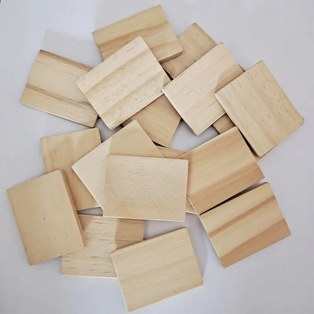 100pcs 3.5X4.5CM Unfinished Natural Wood Rectangle Blank Pieces Wooden Tags  Slices for Arts & Crafts, Painting DIY Decorations