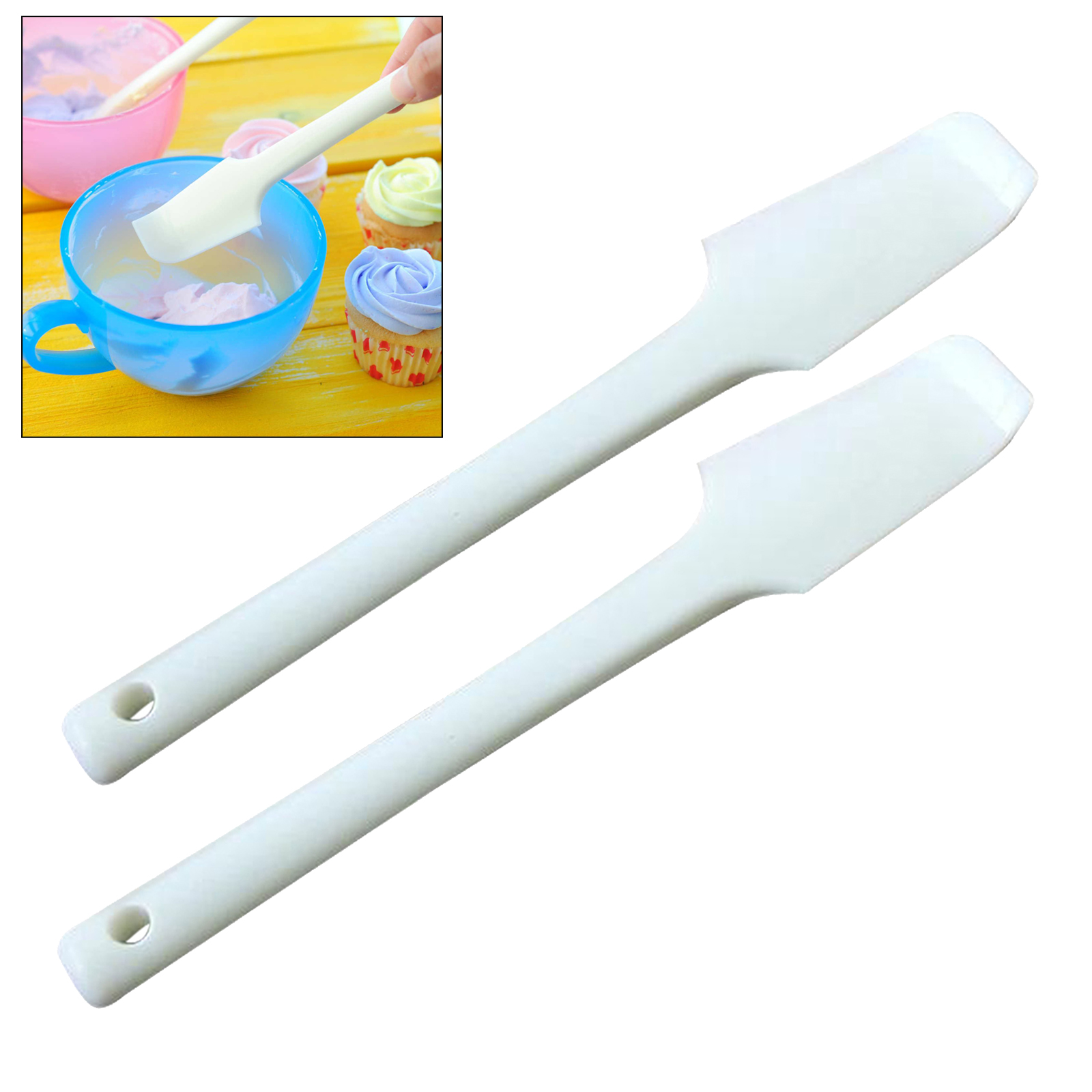 Pack of 2 Silicone Spatulas, Heat-Resistant Non-Stick utter Cake Cream Spatulas Mixing Batter Baking Scrapers, 8inch