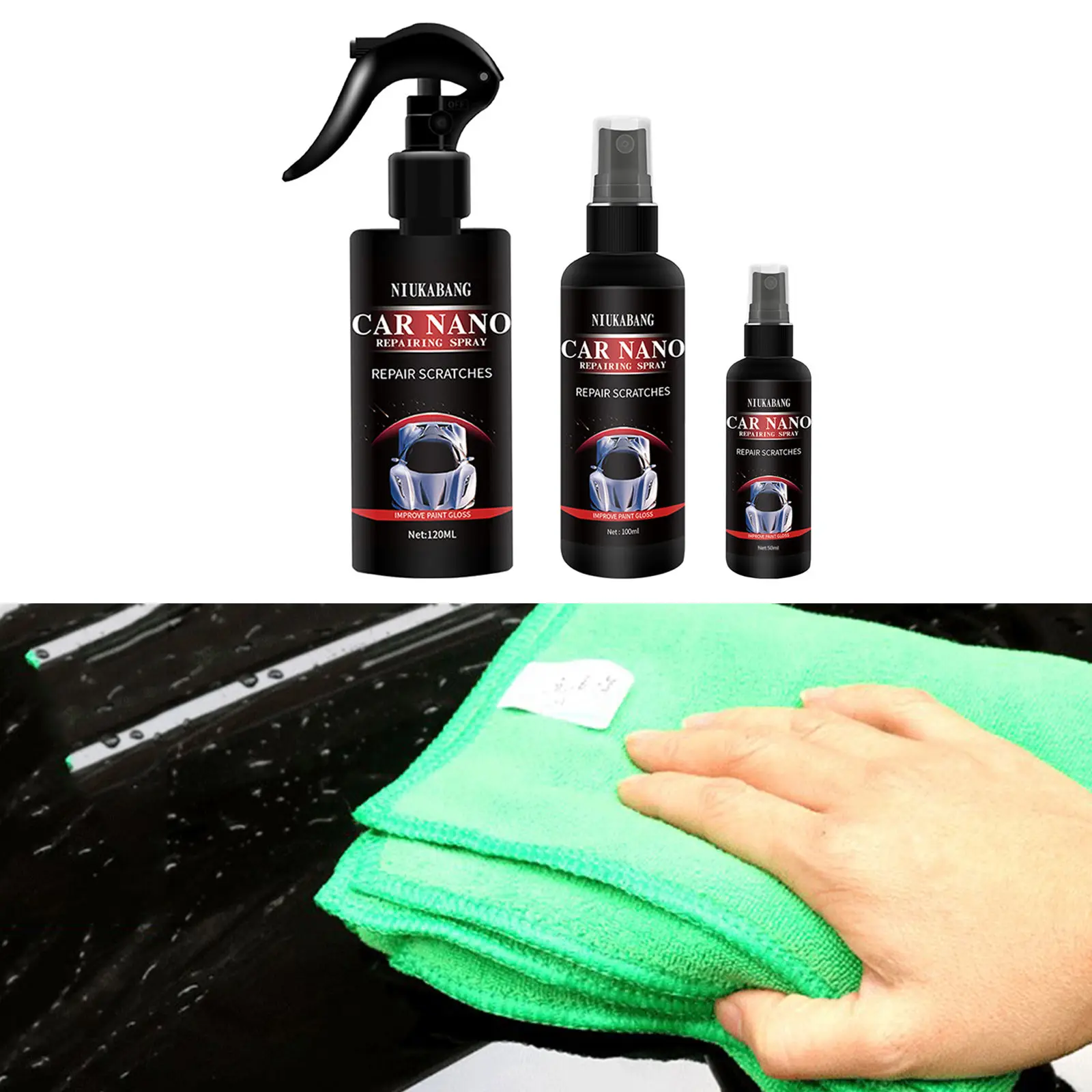 Car Scratch Nano Repairing Coating Spray Polish Wax Super Gloss for Bike, Rv, Suv, Truck Or Boat Body Detailing