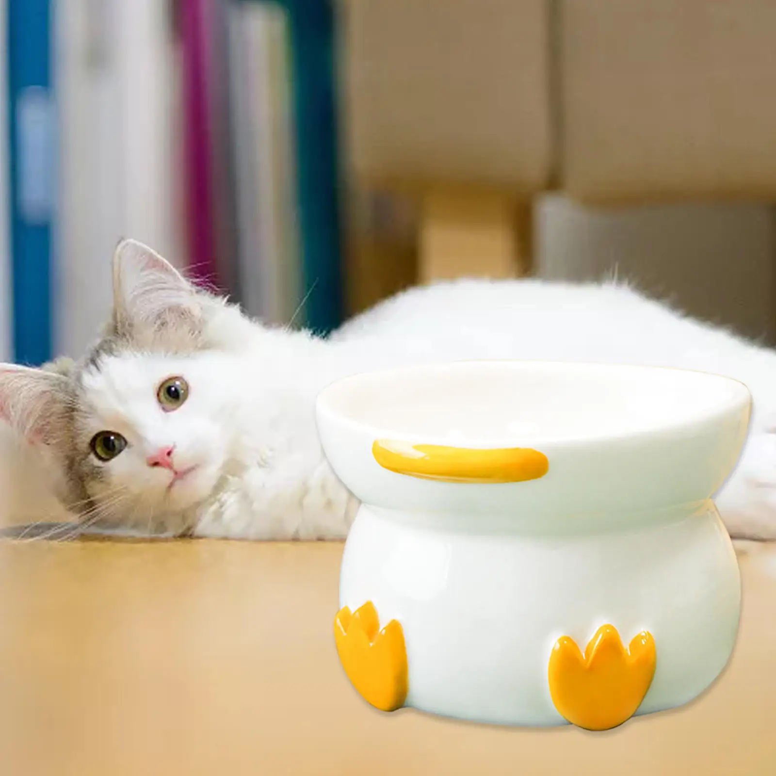 Pet Bowl Funny Duck Spine Protection Raising Raised Anti Vomiting Supplies for Cat Dog