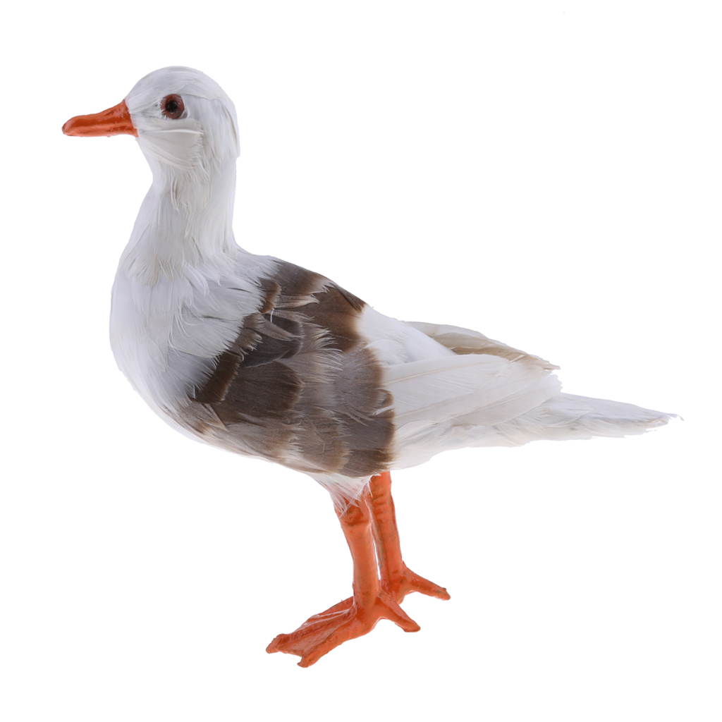 Realistic Feathered Seagull Birds Sculpture for Home, Garden, Beach Seaside,