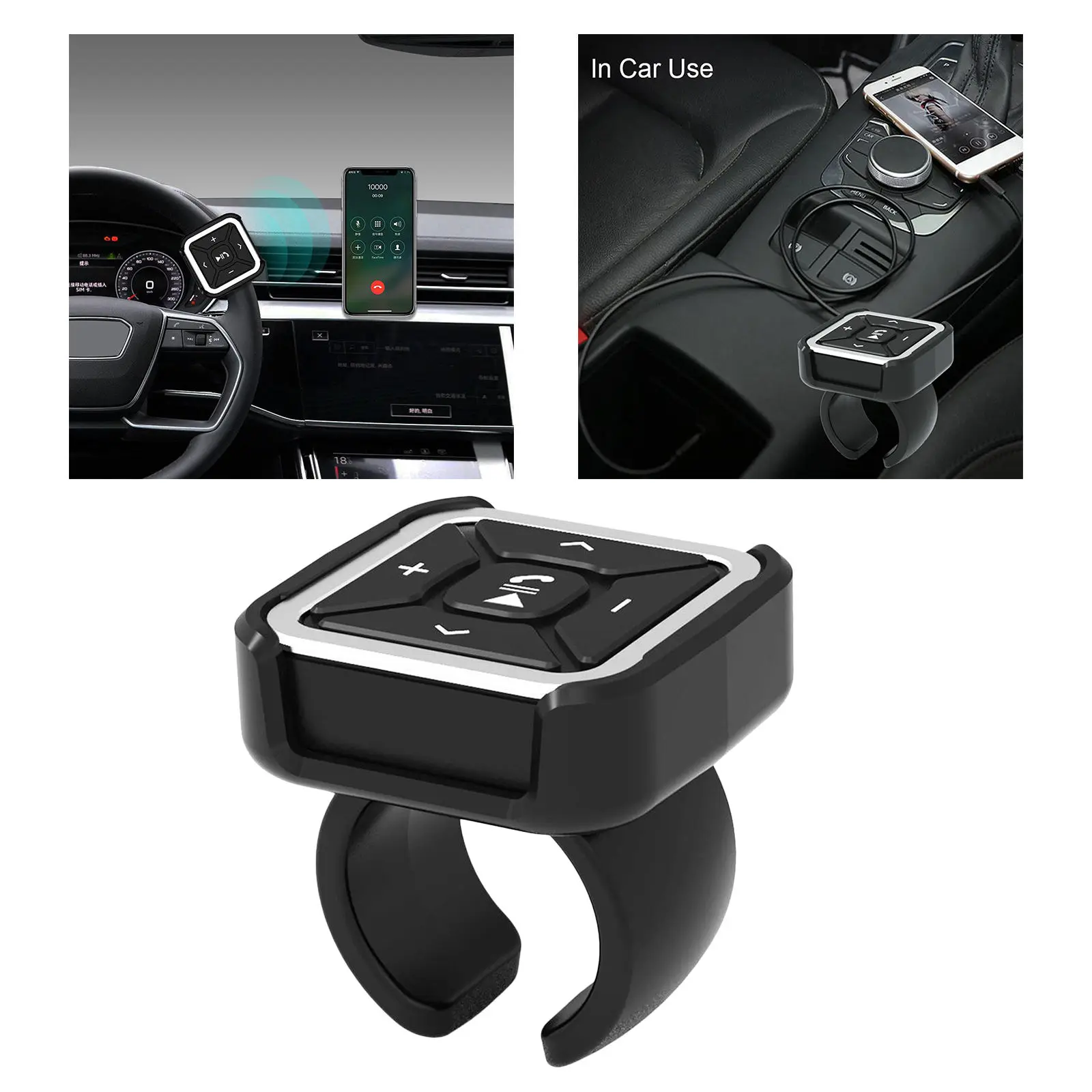 200mAh Car Steering Wheel Bluetooth 5.0 Remote Control Media Button for iOS Android Phone, Car Remote Control