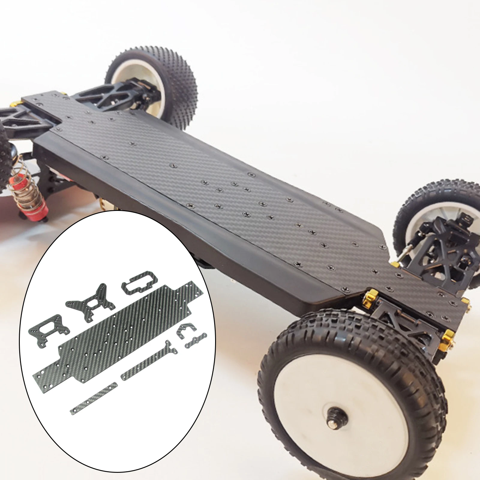 1:10 Remote Control Carbon Fiber Front & Rear Shock Tower,Main Chassis for Wltoys 104001 Crawler