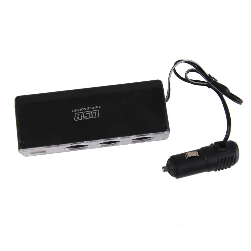 DC 12V USB Port Socket Car  Lighter Splitter Adapter Charger