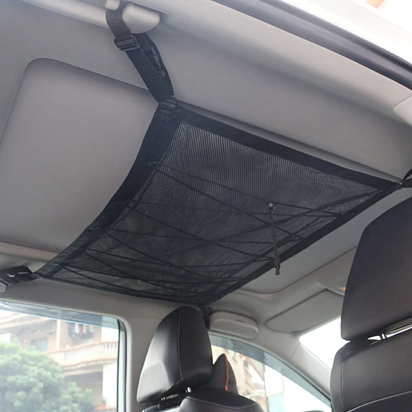 Car Ceiling Storage Mesh with Zipper Universal Trunk Cargo Organizer Storage Bag ,Car Roof Interior Cargo Net Bag