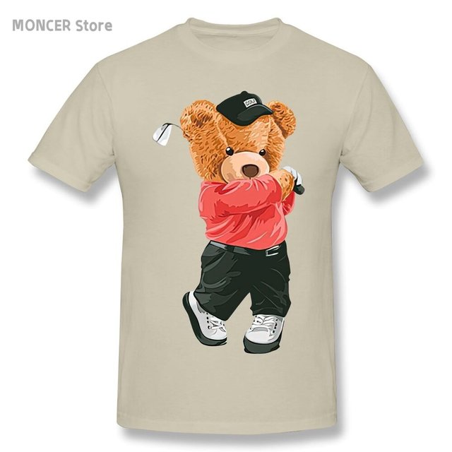 Lovely Golf Teddy Bear T Shirt Casual Man/women Tee T-Shirt Short