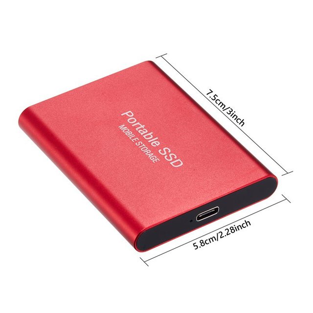 2TB/1TB/500GB Mobile Hard Disk Type C USB3.0 Portable SSD Shockproof  Aluminum Alloy Solid State Drive