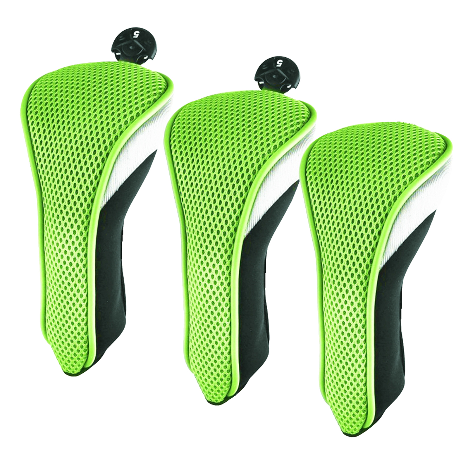 3x Golf Club Head Covers Golfing Headcovers for 460cc Driver Hybrid Putter Pole