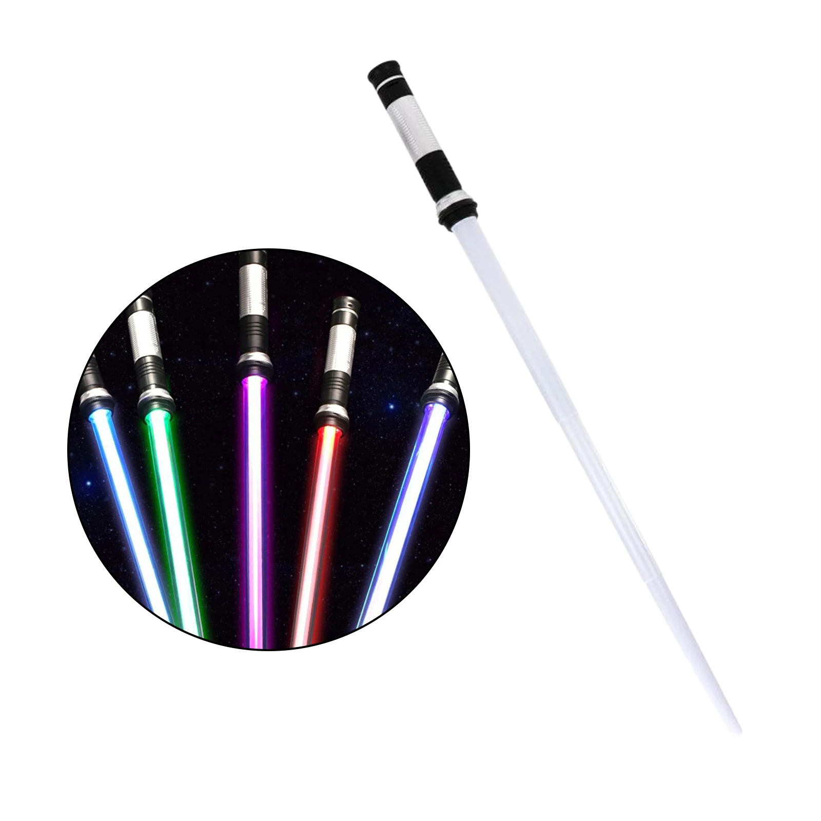Flashing Lightsaber LED Light Up Sword War Toy 7 colors Changing w/ Sound Gifts