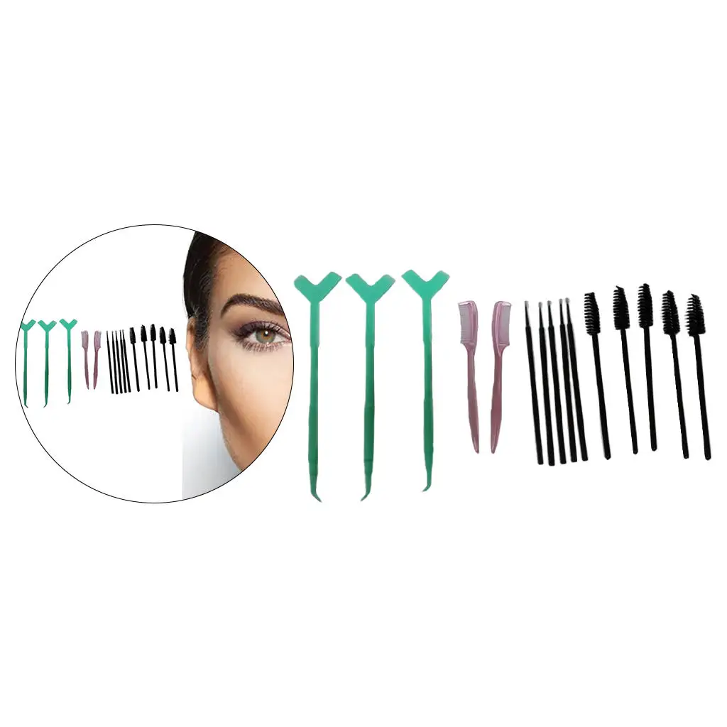 15Pcs Brow Perming Professional Y-Shaped Brushes Long Lasting for Novices Brow Lifting Style Eyebrow Perming Shaping