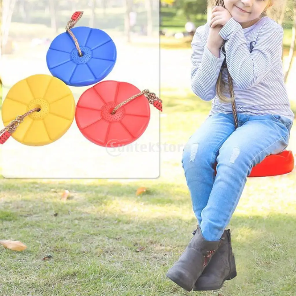 Kids Disc Swings Seat - Playground Swingset Accessories Outdoor for Kids - Trees House Outside Playset Toys