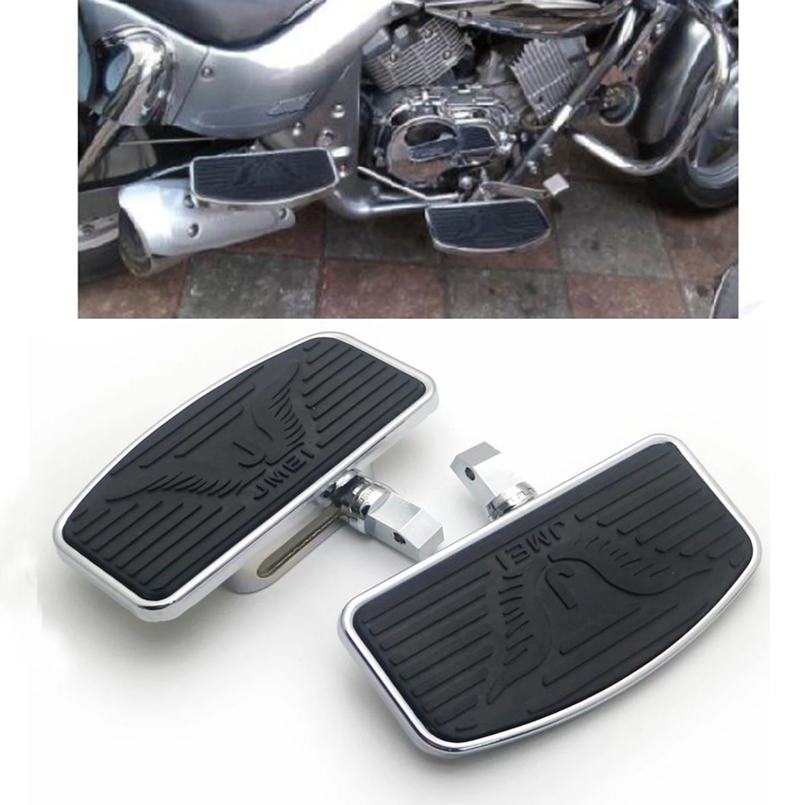 1 Pair Rear Passenger Footboard Foot Pegs Footrest for SUZUKI VL400 VL800