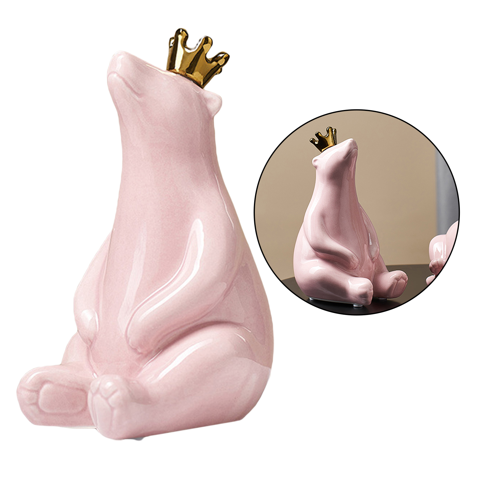 Cute Polar Bear Figurine Ceramic Sculpture Artware Home Desktop Decorations