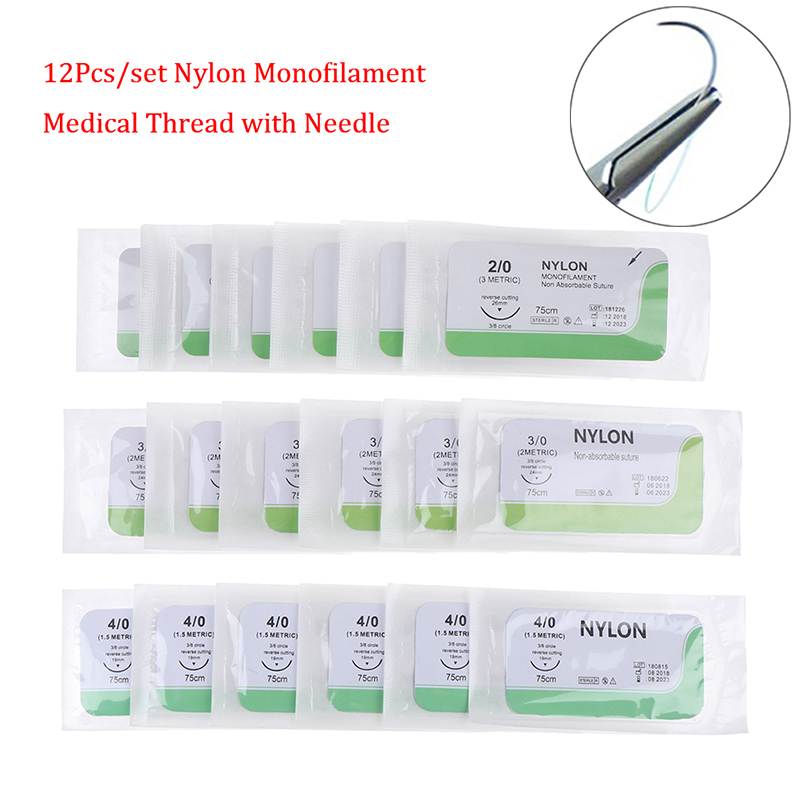 Best of 12 PCS Needle Suture Nylon Monofilament Non-injured Suture Medical Thread Suture For Medical Surgical Suture Practice Kit Reviews & Tips