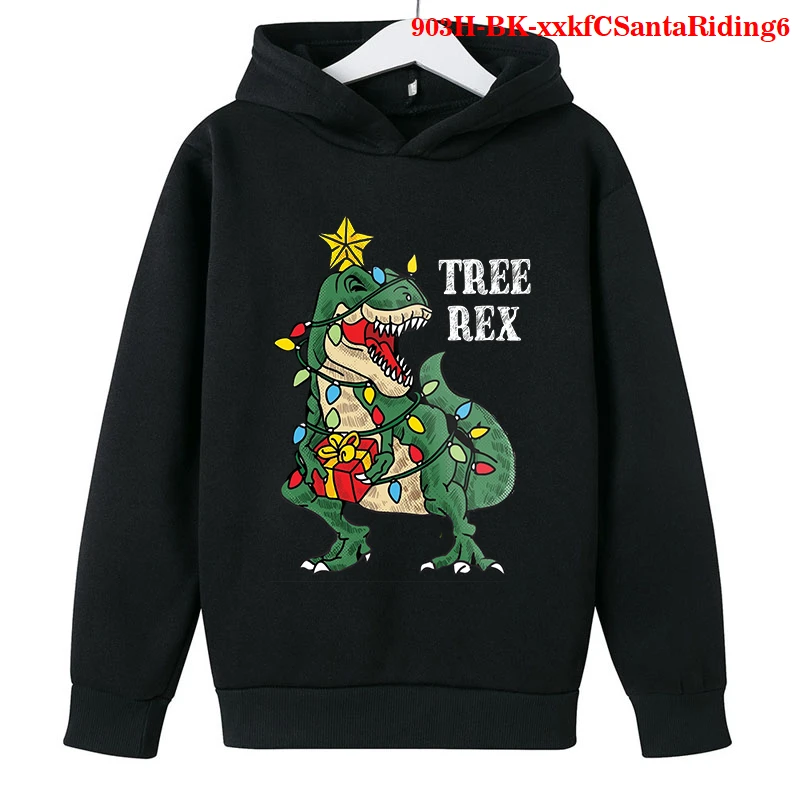 children's hooded tops 2021 Christmas Boys Cartoon Hooded Sweatshirt dinosaur Print Harajuku Fashion Casual Jacket Fashion Sweater Spring Autumn winter hoodie kid