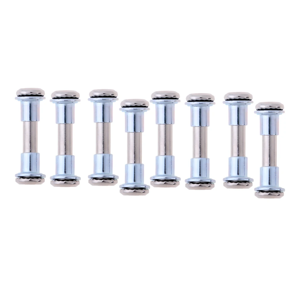 8pcs Aluminum Alloy Inline Skate Wheel Screw Nail Roller Skates Axle Bolts Silver