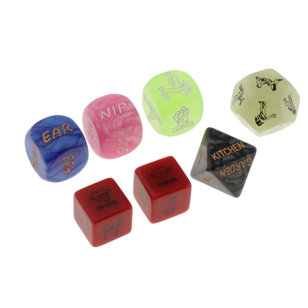 6Pcs Funny Romantic Role Playing Dice Party Dice Game Dice, Novelty Gift for Warm Up Honeymoon Bacherette Party