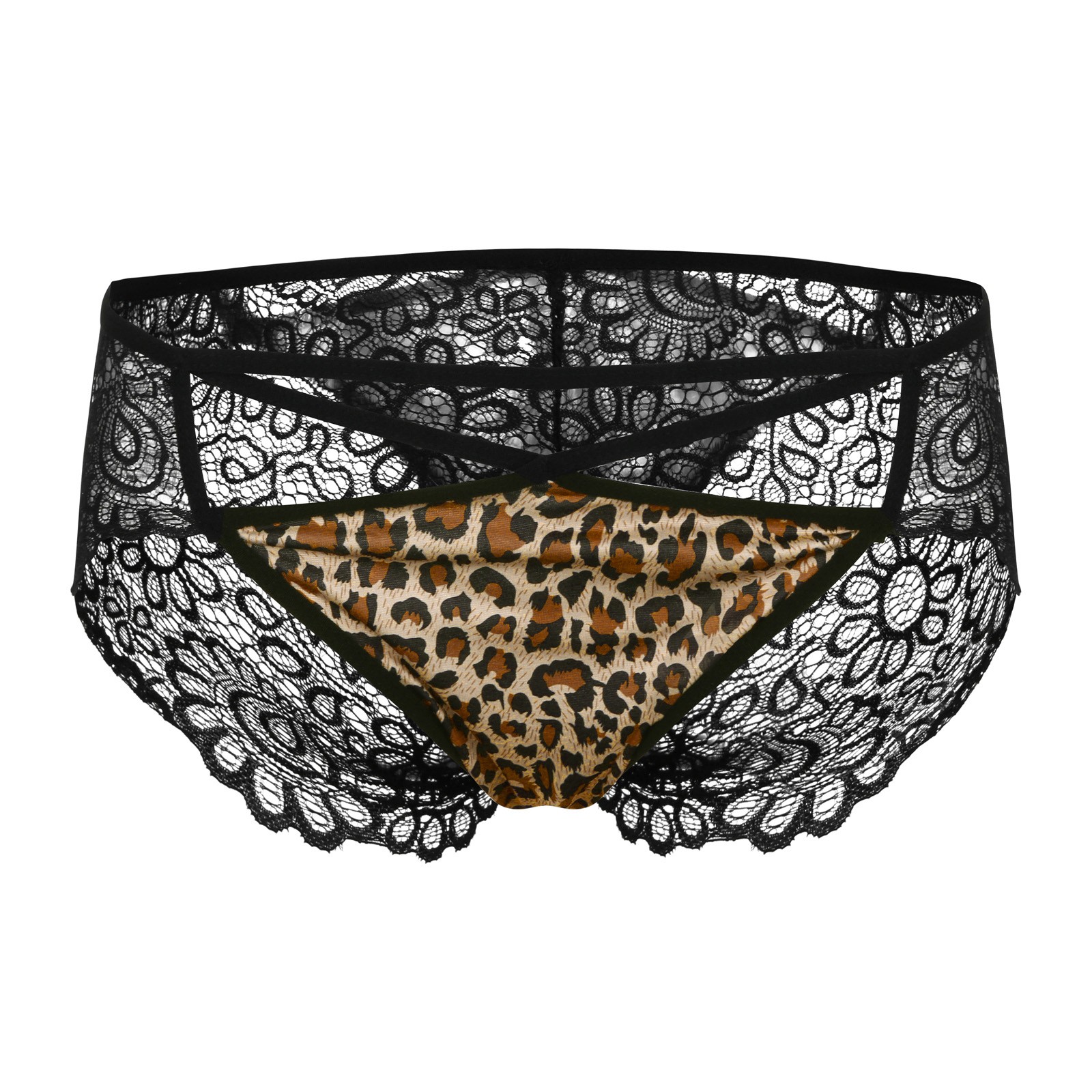 Leopard Print Women Ropa Interior Translúcida Sheer Lace Tank Sexy Pantías De Mujer Pases