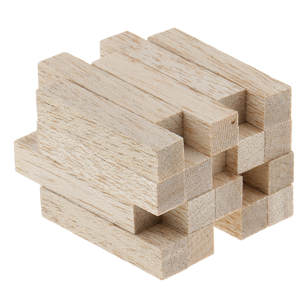 Lot 4 Sizes Balsa Wood Stick Unfinished Woodcraft Square Wooden Stick Dowel Rod