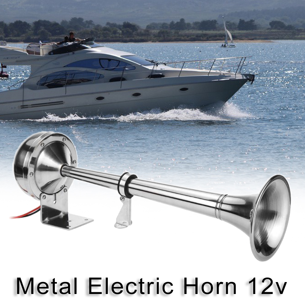 12v Marine Boat Horn Stainless Steel Single Air Trumpet for Ship Train RV Trailer