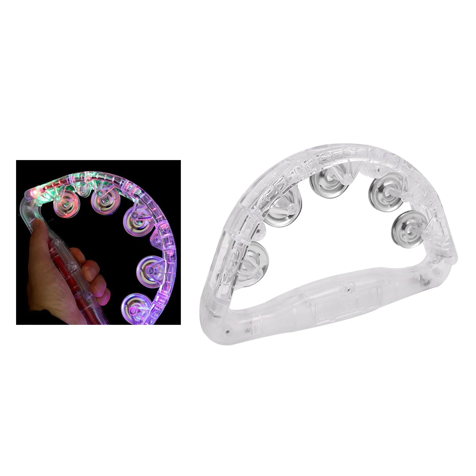 Light up Tambourine 2PCS LED Musical Flashing Tambourine Hand Percussion Instrument For Babies 